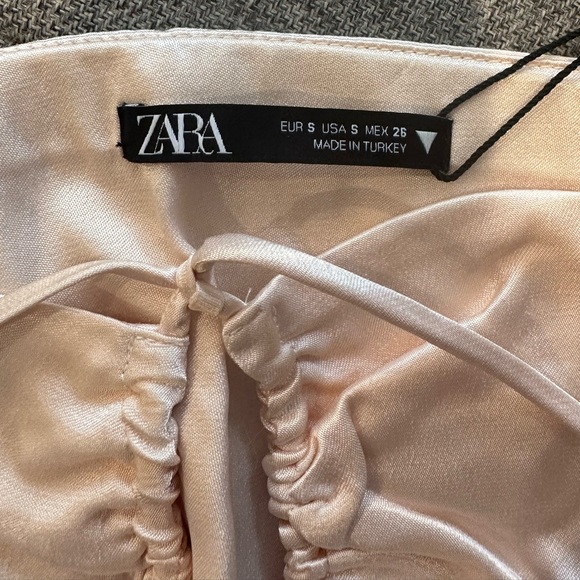 Zara Satin Effect Beige Crop Top - Picture 9 of 10